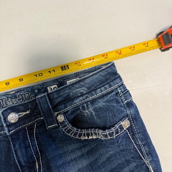 Miss Me Bootcut Distressed Stretch Denim Blue Jeans JE534085L Womens size 30 - Picture 9 of 12